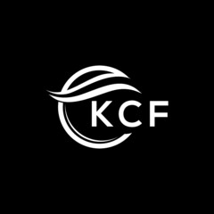 KCF letter logo design on black background. KCF  creative initials letter logo concept. KCF letter design.
