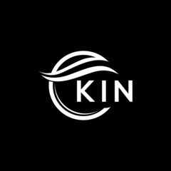 KIN letter logo design on black background. KIN  creative initials letter logo concept. KIN letter design.
