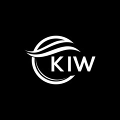 KIW letter logo design on black background. KIW  creative initials letter logo concept. KIW letter design.
