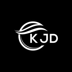 KJD letter logo design on black background. KJD  creative initials letter logo concept. KJD letter design.
