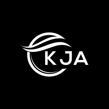 KJA letter logo design on black background. KJA  creative initials letter logo concept. KJA letter design.
