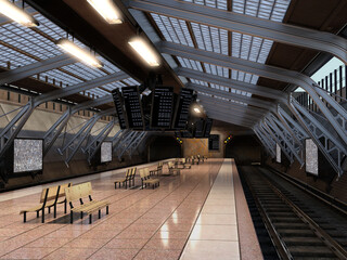 3d render of a modern train station - 500539007