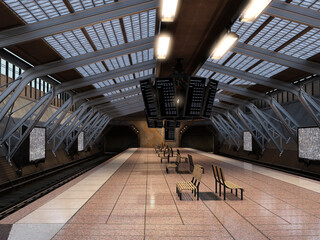 3d render of a modern train station - 500539021