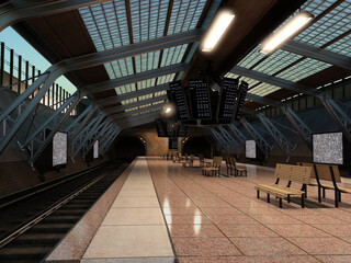 3d render of a modern train station - 500539030