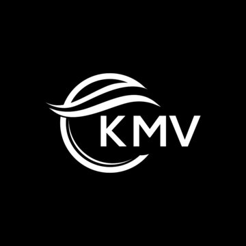 KMV letter logo design on black background. KMV  creative initials letter logo concept. KMV letter design.

