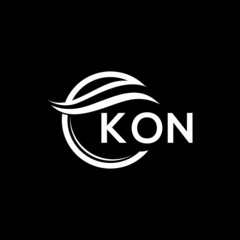 KON letter logo design on black background. KON  creative initials letter logo concept. KON letter design.
