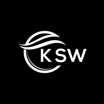 KSW letter logo design on black background. KSW  creative initials letter logo concept. KSW letter design.
