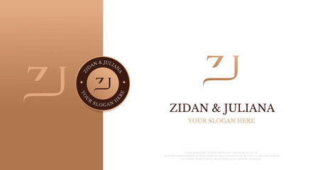 Initial ZJ Logo Design Vector 