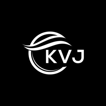 KVJ letter logo design on black background. KVJ  creative initials letter logo concept. KVJ letter design.
