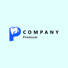 Letter P Dental Logo Design. Editable and unlimited resize.