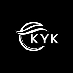KYK letter logo design on black background. KYK  creative initials letter logo concept. KYK letter design.
