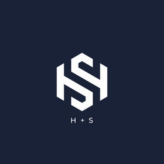 initial letter HS logo monogram