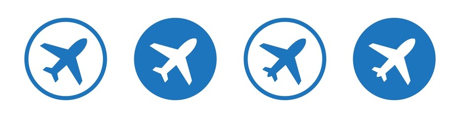 Plane icon set. Airplane icon vector. Flight transport symbol, Vector illustration.
