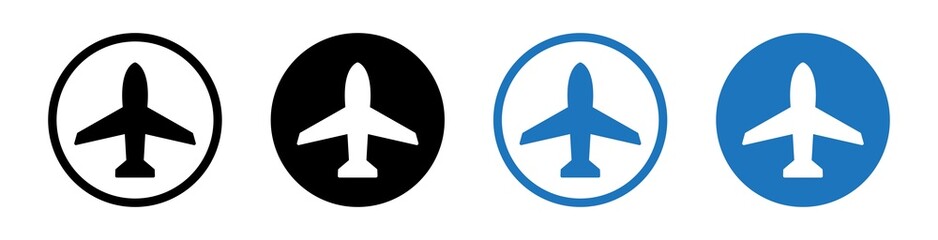 Plane icon set. Airplane icon vector. Flight transport symbol, Vector illustration.