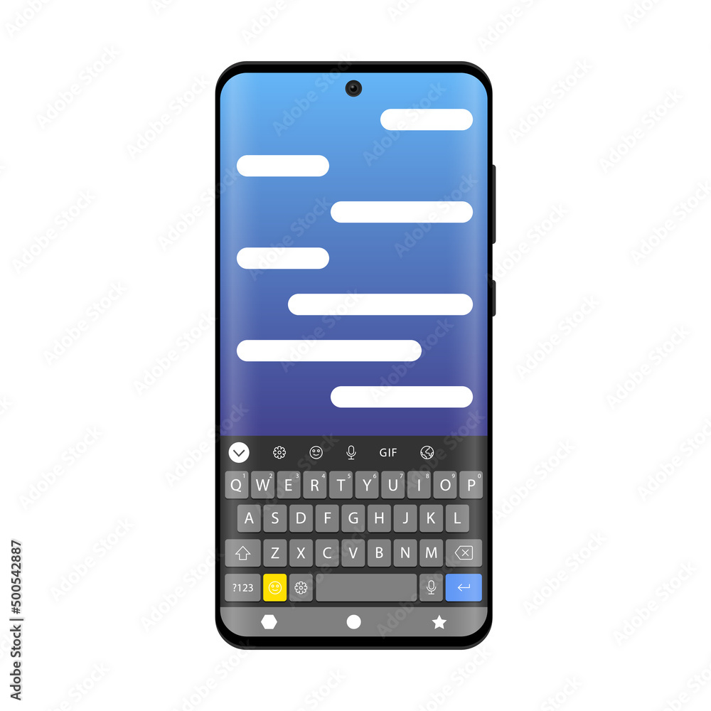 Poster phone chatting sms template bubbles, place your own text to the message clouds. compose dialogues us