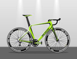 Racing Road Bicycle Full Carbon lightweight Green