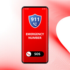 Call 911, emergency call concept