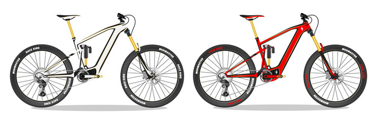 Set Mountain bike concept full suspension