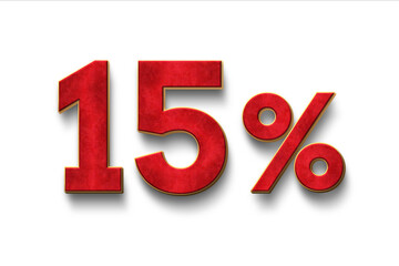 fifteen percent off sale concept 3d illustration