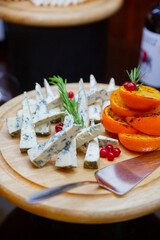 Beautiful cheese plate. Buffet table