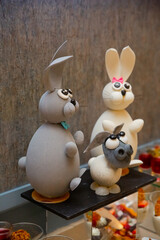 Easter chocolate eggs. Buffet table