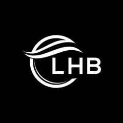 LHB letter logo design on black background. LHB  creative initials letter logo concept. LHB letter design.