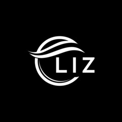 LIZ letter logo design on black background. LIZ creative initials letter logo concept. LIZ letter design. 