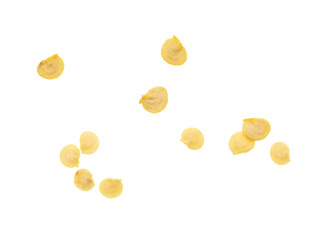 Paprika seeds isolated on white background.