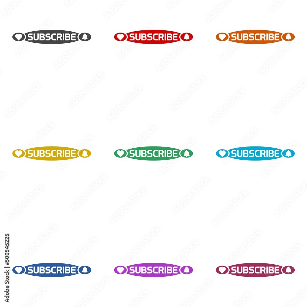 Poster subscribe button icon color set
