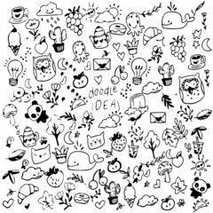 doodle elements for children handdrawn