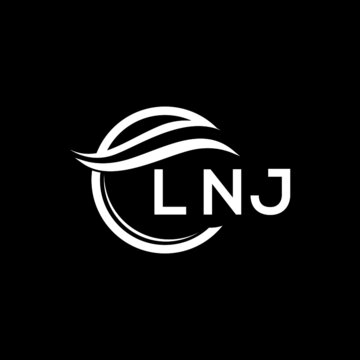 LNJ letter logo design on black background. LNJ creative initials letter logo concept. LNJ letter design. 