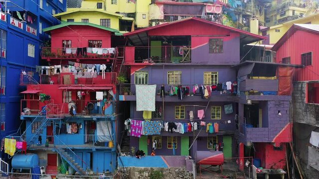 The Valley of Colors in the middle of Baguio City, Asia, Philippines, Benguet, Luzon, towards Banaue, in summer on a sunny day.