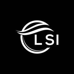 LSI letter logo design on black background. LSI creative initials letter logo concept. LSI letter design. 