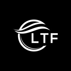 LTF letter logo design on black background. LTF creative initials letter logo concept. LTF letter design. 