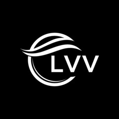 LVV letter logo design on black background. LVV  creative initials letter logo concept. LVV letter design.