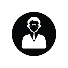 Male, teacher, account icon. Black vector sketch.