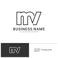 Initial M V logo vector template, Creative M V logo design concepts