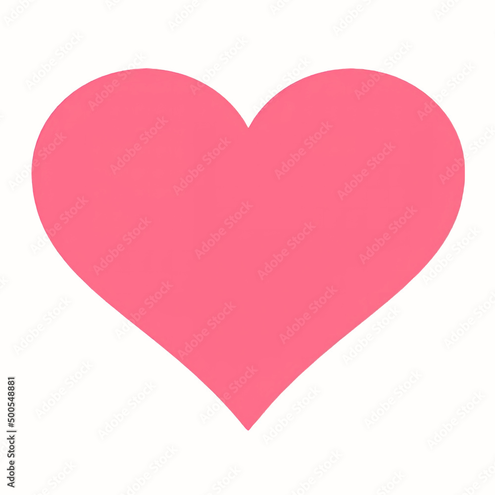 Wall mural pink heart on a white background