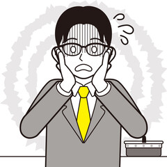 慌てる男性教師