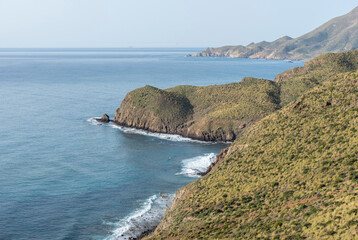 CLIFFS WITH CLEAR WATER IN ALMERIA 