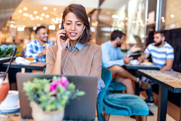 Young woman in cafe