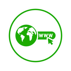 Web, website icon. Rounded green vector sketch. 