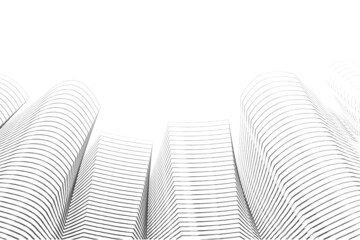 Architecture abstract background with copy space. Line art black and white. vector illustration