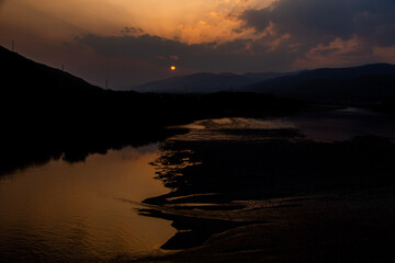 sunrise over the lake