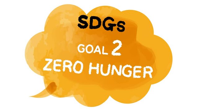 SDGs目標2手書き吹き出しアイコン(英語)動画