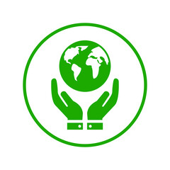 Save, world, country icon. Green vector sketch.