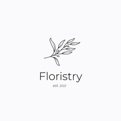 hand drawn floral logo template