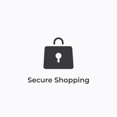 secure shopping logo icon design