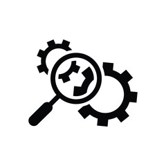 Settings, zoom, configuration icon. Black vector sketch.