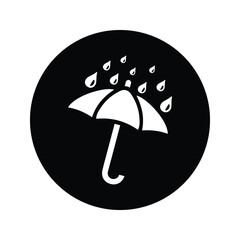 Umbrella, rain icon. Black vector sketch.
